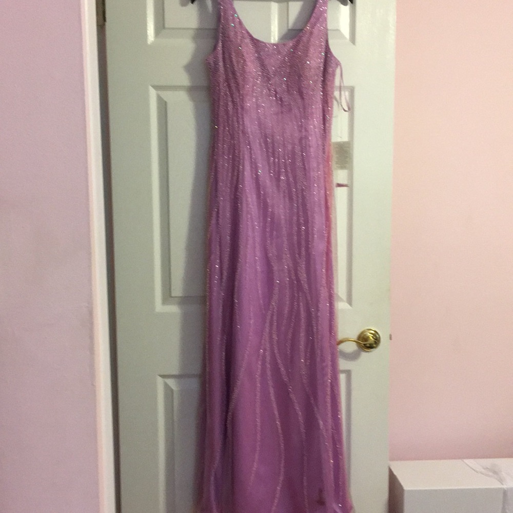 Beaded gown, rich shade of pink, fully lined